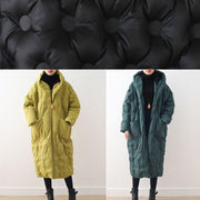 2021 Warm Yellow Down Coat original design literary retro overcoat - SooLinen