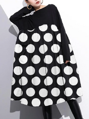 stylish black cotton shift dress plus size cotton clothing dress Elegant high waist patchwork cotton dress