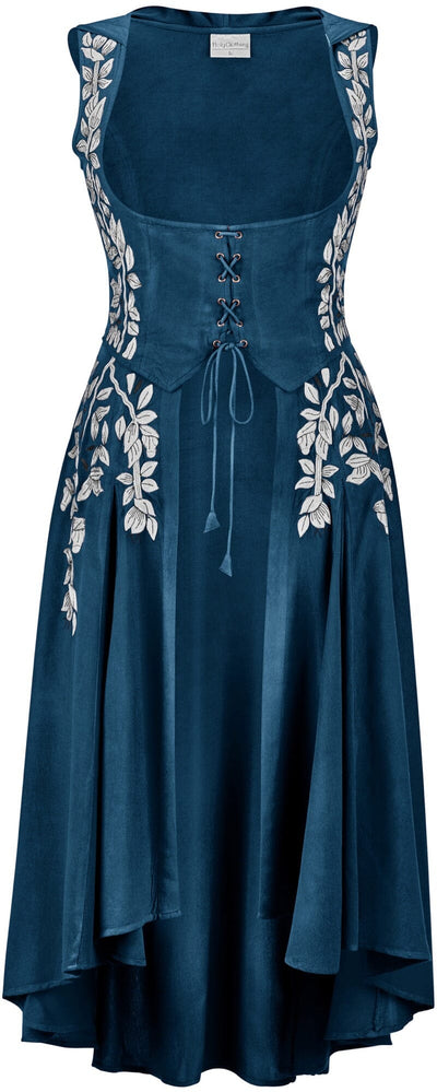 Tauriel Maxi Overdress Limited Edition Majolica Blue Silver Embroidery