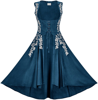 Tauriel Maxi Overdress Limited Edition Majolica Blue Silver Embroidery