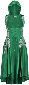 Tauriel Maxi Overdress Limited Edition Emerald Green Silver Embroidery