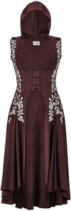 Tauriel Maxi Overdress Limited Edition Rich Rosewood Silver Embroidery