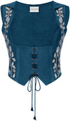 Tauriel Top Limited Edition Majolica Blue Silver Embroidery