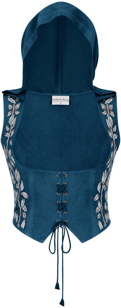 Tauriel Top Limited Edition Majolica Blue Silver Embroidery