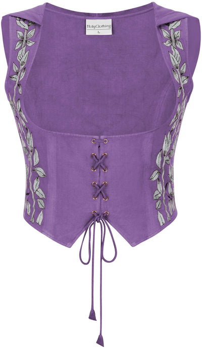 Tauriel Top Limited Edition Purple Thistle Silver Embroidery