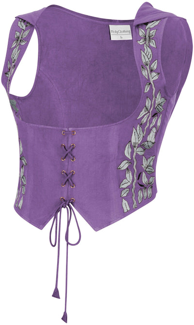 Tauriel Top Limited Edition Purple Thistle Silver Embroidery