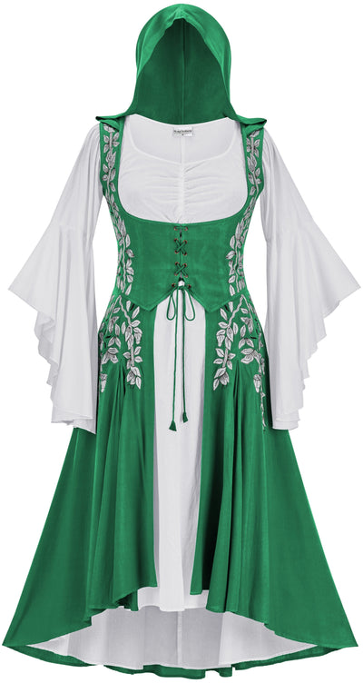 Tauriel Maxi Set Limited Edition Emerald Green Silver Embroidery