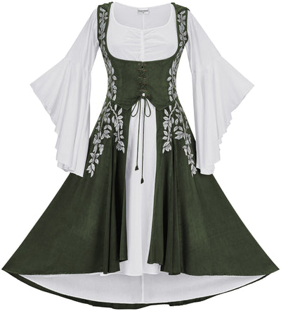 Tauriel Maxi Set Limited Edition Moss Green Silver Embroidery