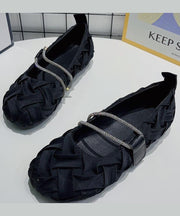 Beautiful Black Wrinkled Comfy Flat Shoes