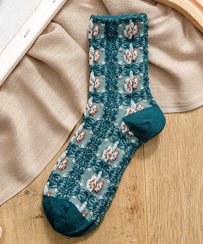 Beautiful Jacquard Comfortable Cotton Mid Calf Socks