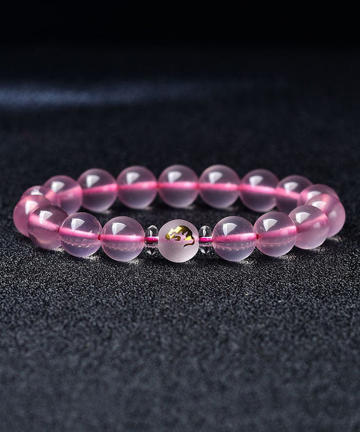 Beautiful Pink Crystal The Twelve Chinese Zodiac Signs Bracelet