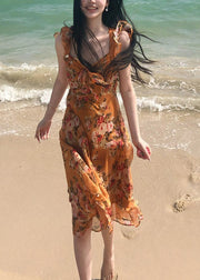 Bohemian Print Ruffled New Summer Holiday Dress