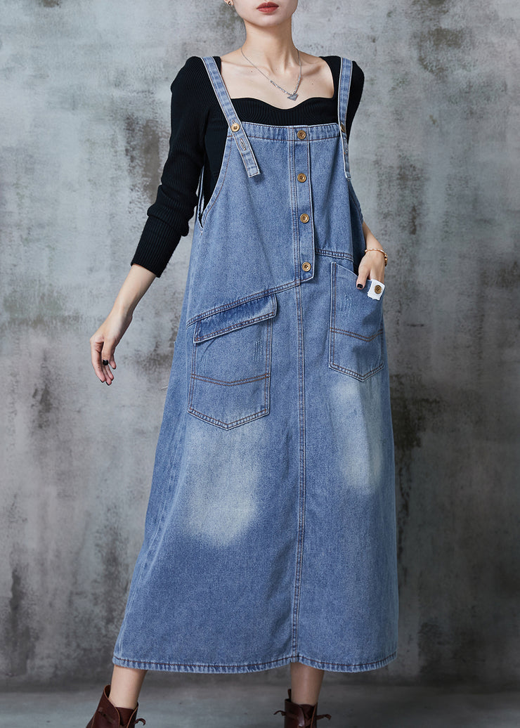 Boho Blue Oversized Patchwork Denim Dress Summer