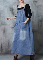 Boho Blue Oversized Patchwork Denim Dress Summer