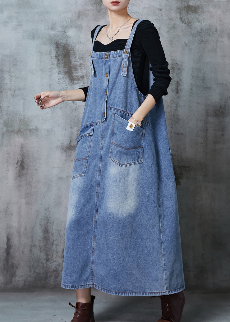 Boho Blue Oversized Patchwork Denim Dress Summer