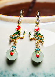 Boutique Jade Gilding Drop Earrings