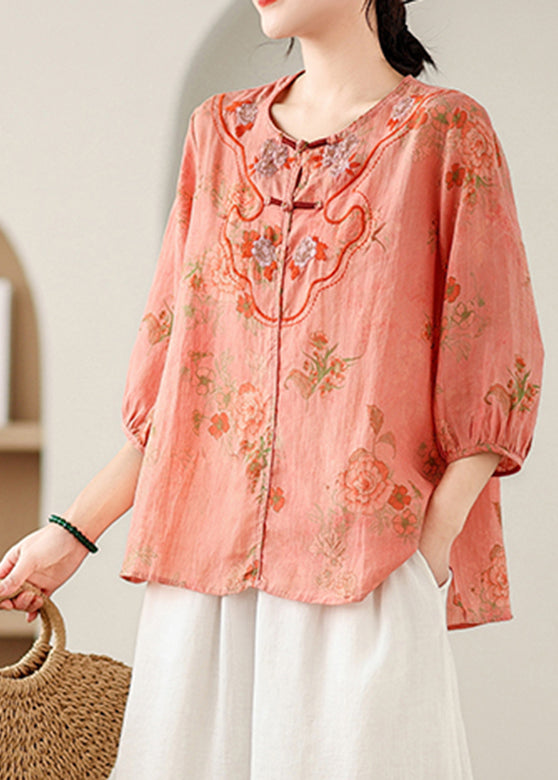 Casual Orange Patchwork Low High Design Shirt Summer