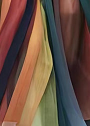 Casual Rainbow High Waist Tie Waist Chiffon Maxi Skirt Summer