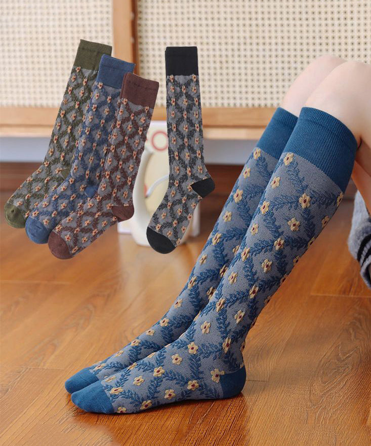 Chic Flower Jacquard Cotton Excecutive Socks