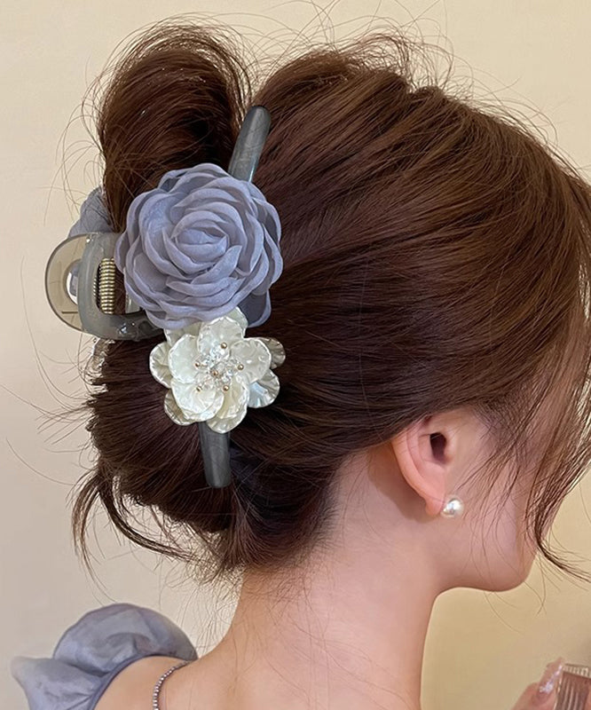 Chic Grey Acrylic Tulle Floral Hairpin