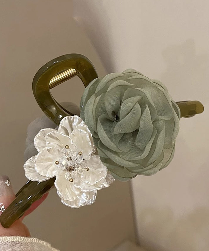 Chic Grey Acrylic Tulle Floral Hairpin