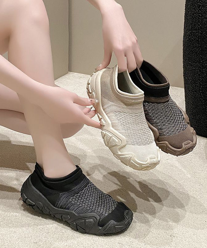 Chic Splicing Breathable Platform Beige Sport Shoes