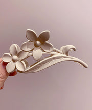 Classy Brown Plastic Floral Shark Hairpin