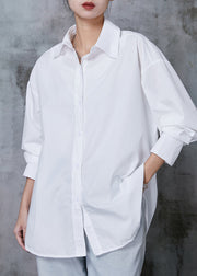 Classy White Oversized Cotton Shirts Spring