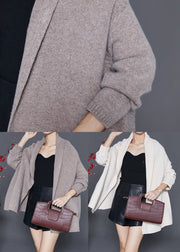 Coffee Thick Knit Cardigans Oversized Fall