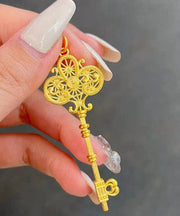 Elegant Gold Ancient Gold Key Pendant Necklace