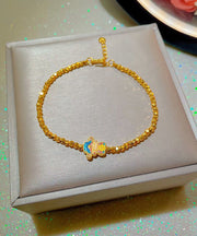 Elegant Gold Sterling Silver Overgild Mammon Charm Bracelet