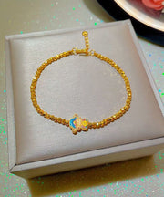 Elegant Gold Sterling Silver Overgild Mammon Charm Bracelet