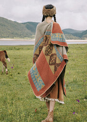 Ethnic Style Shawl For Autumn And Winter Warmth Imitation Cashmere