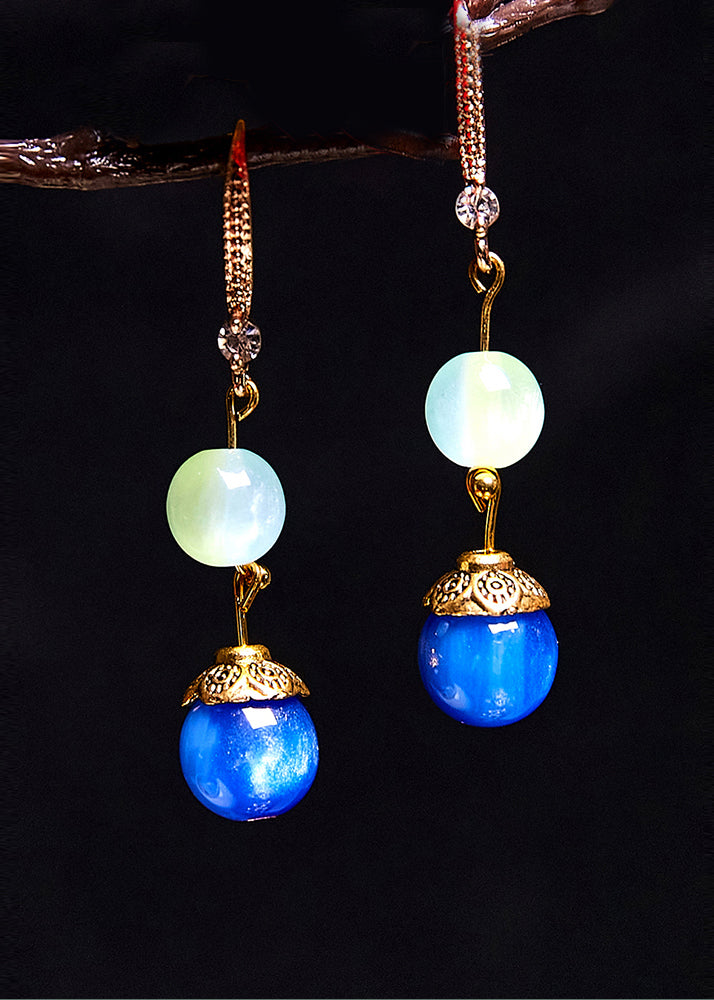 Fashion Blue Opal Zircon Drop Earrings