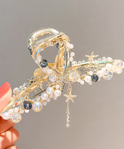 Fashion White Alloy Pearl Tassel Hairpin