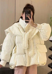 Fashionable Pink Knitted Shawl Two-Piece Duck Down Jacket Winter