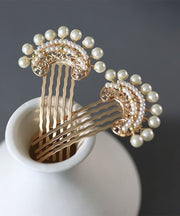 Fine Beige Sterling Silver Alloy Pearl Hairpin