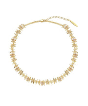 Fine Gold Metal Gem Stone Collar Necklace