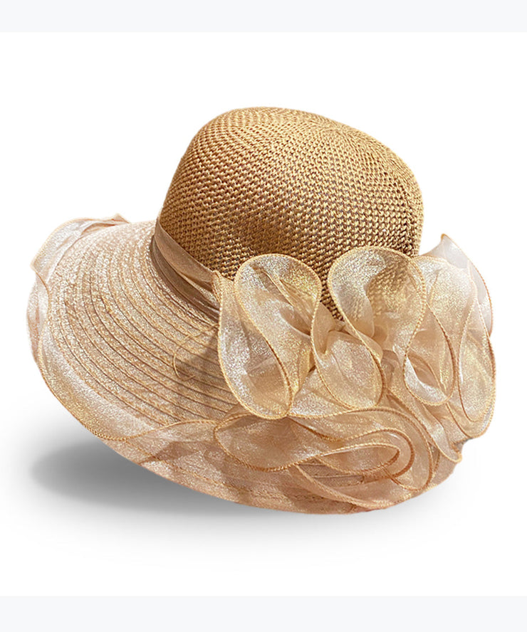 French Navy Organza Lace Breathable Bucket Hat Summer