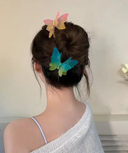 Gradient Color Blue Butterfly Dull Polish Hairpin