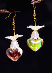 Handmade Multicolour Heart-shaped Asymmetric Acrylic Drop Earrings