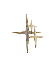 Novelty Gold Copper Zircon Stars Brooches