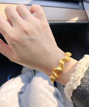 Novelty Gold Overgild Wave Satin Cuff