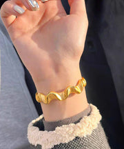 Novelty Gold Overgild Wave Satin Cuff