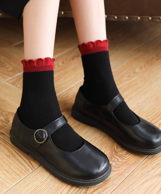 Original Cute Ruffles Cotton Mid Calf Socks