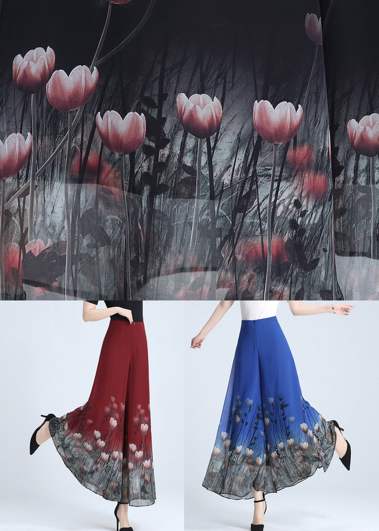 Red High Waist Cozy Pants Skirt Spring