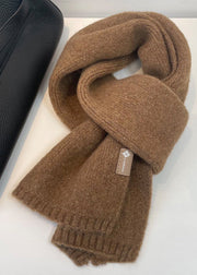 Simple Beige Cozy Thick Warm Woolen Scarf