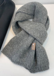 Simple Beige Cozy Thick Warm Woolen Scarf