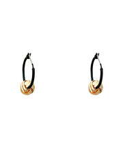 Simple Black Copper Overgild Hoop Earrings