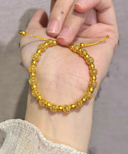 Simple Gold Sterling Handwoven Silver Overgild Embroidery Ball Chain Bracelet